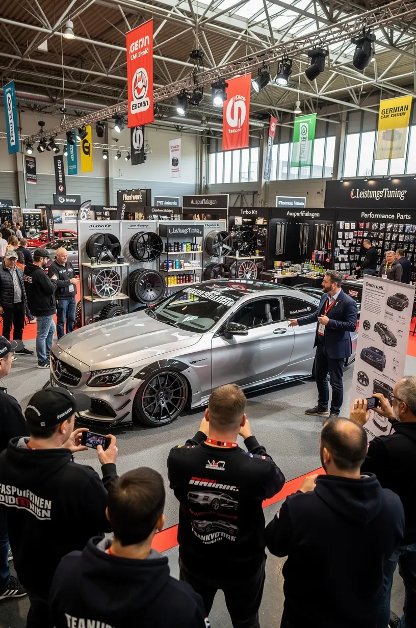 Professionelles Auto-Tuning-Studio mit Techniker, der Motorleistung optimiert